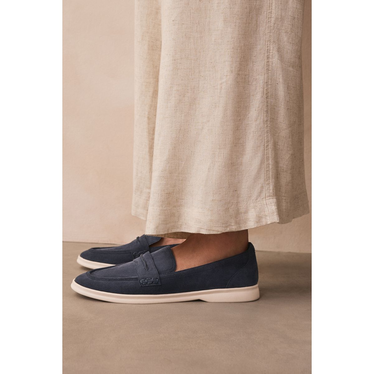 Mocassins à bout rond bleu marine, NEXT