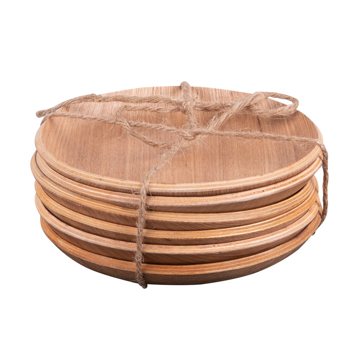 Set de 6 dessous de verre bois naturel 12 cm couleur unique, TABLE PASSION