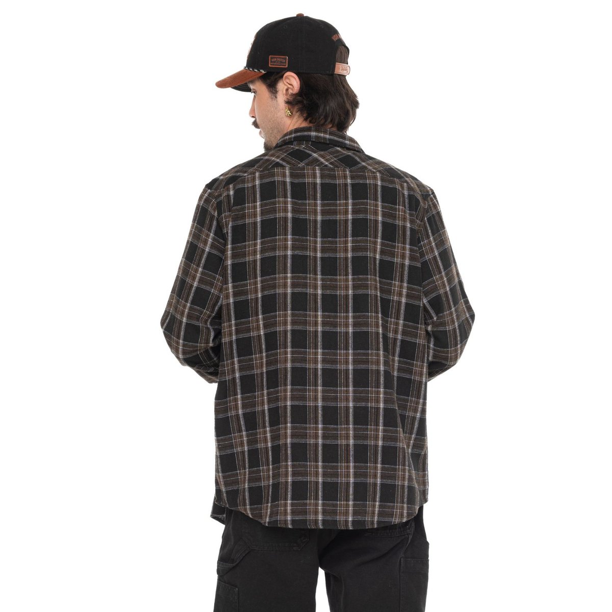 Chemise à carreaux Jack noir/blanc/marron, VON DUTCH