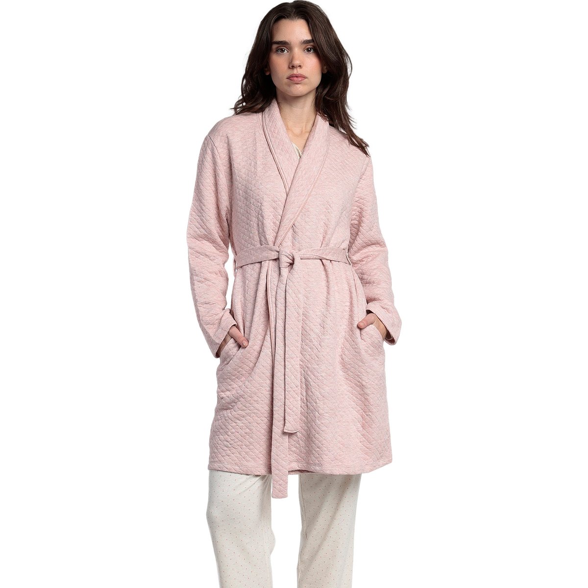 Robe de chambre Dots And Flowers corail, ADMAS
