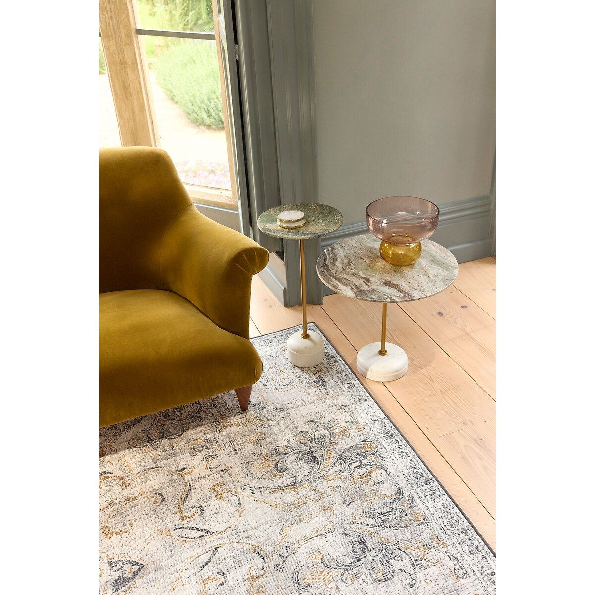 Baroque Eco-Washable Rug grey, HUG RUG