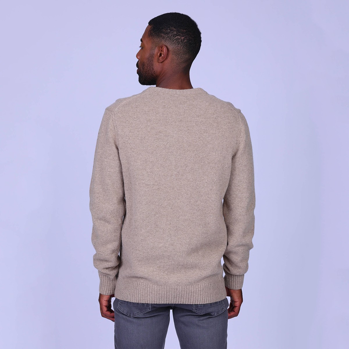 Pull Hervit col V beige, MISE AU GREEN