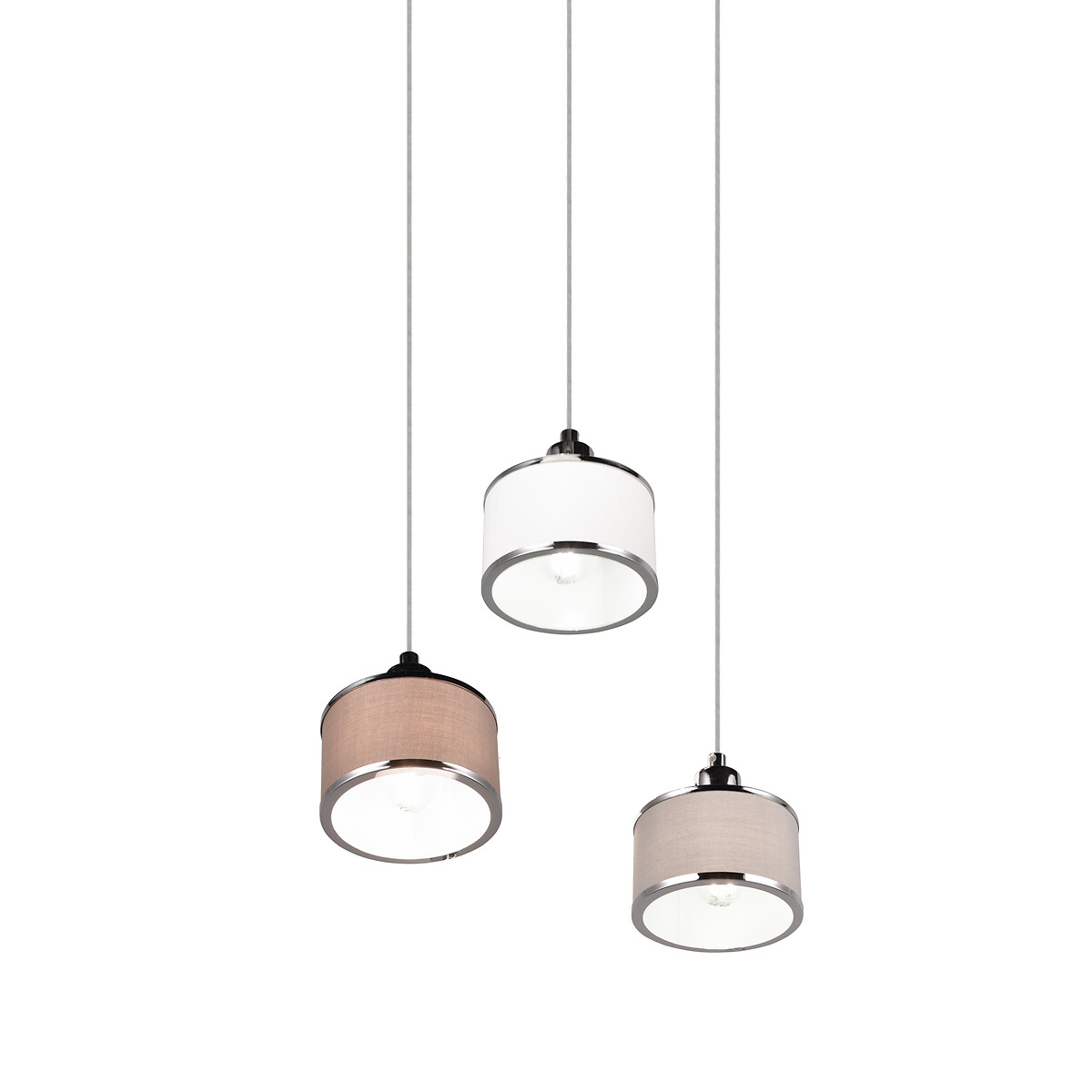 Candeeiro de teto Kaprun, TRIO Lighting cinzento/bege/branco, TRIO LIGHTING