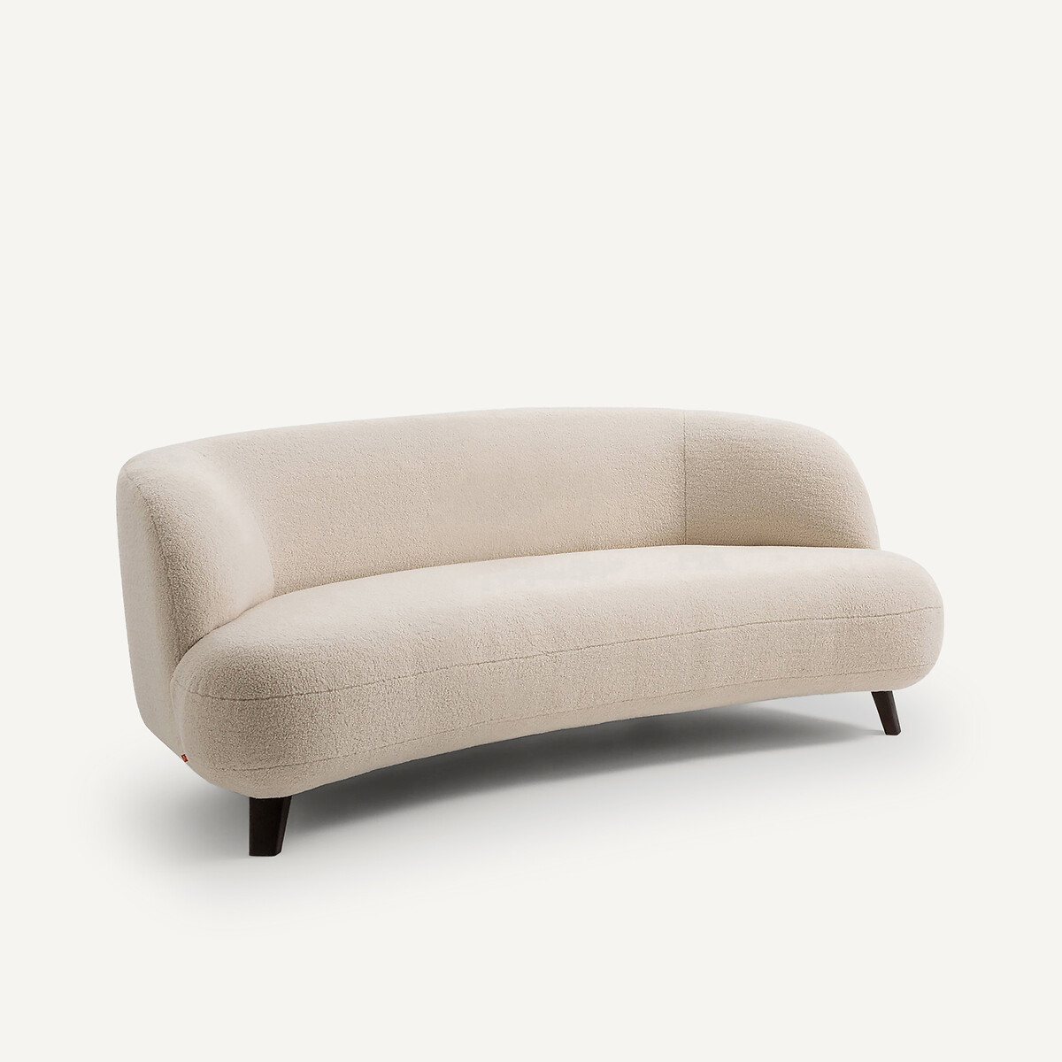 Canapé droit, 3 places, en tissu polyester bouclette, ROSEBURY craie, AM.PM X EMMANUEL GALLINA