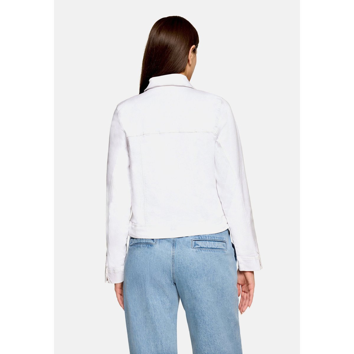 Veste en jean à motif ajouré blanc, CARTOON