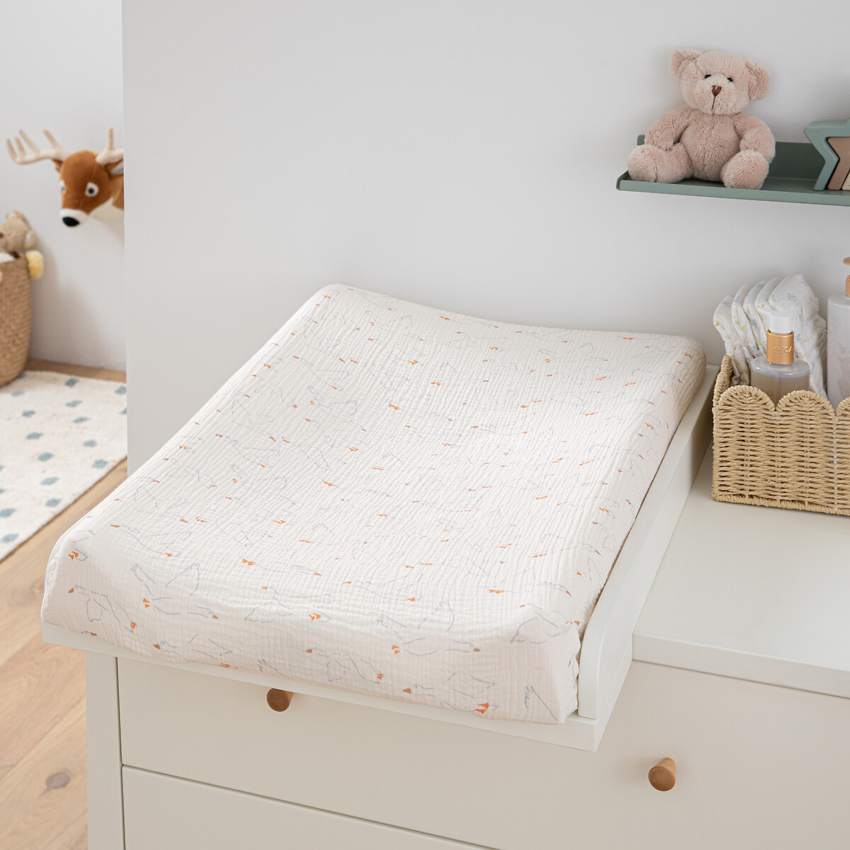 Lot de 2 housses de matelas, gaze de coton, Wildoy imprimé, LA REDOUTE INTERIEURS