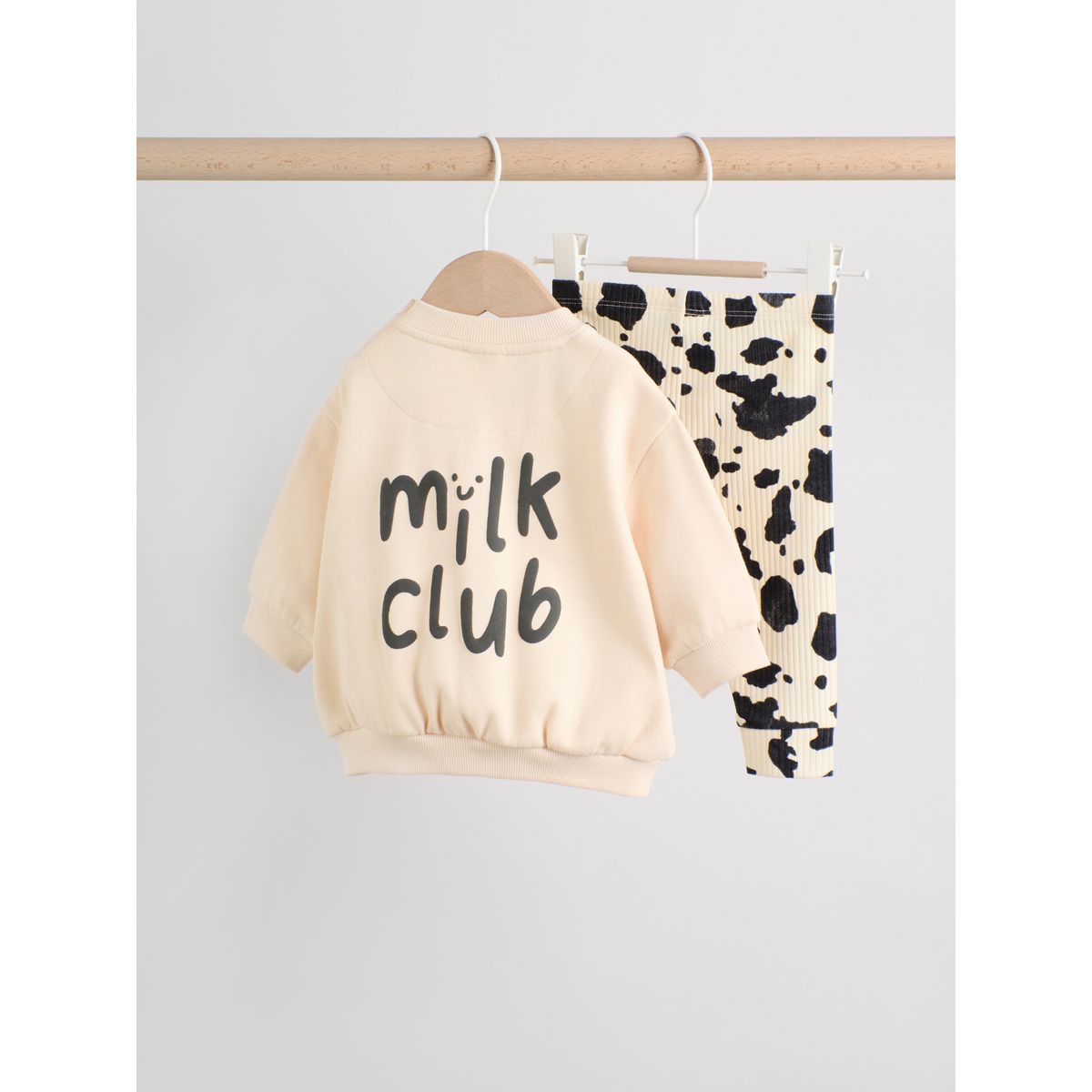 Ensemble sweat et legging bébé club de lait de vache neutre/imprimé, NEXT
