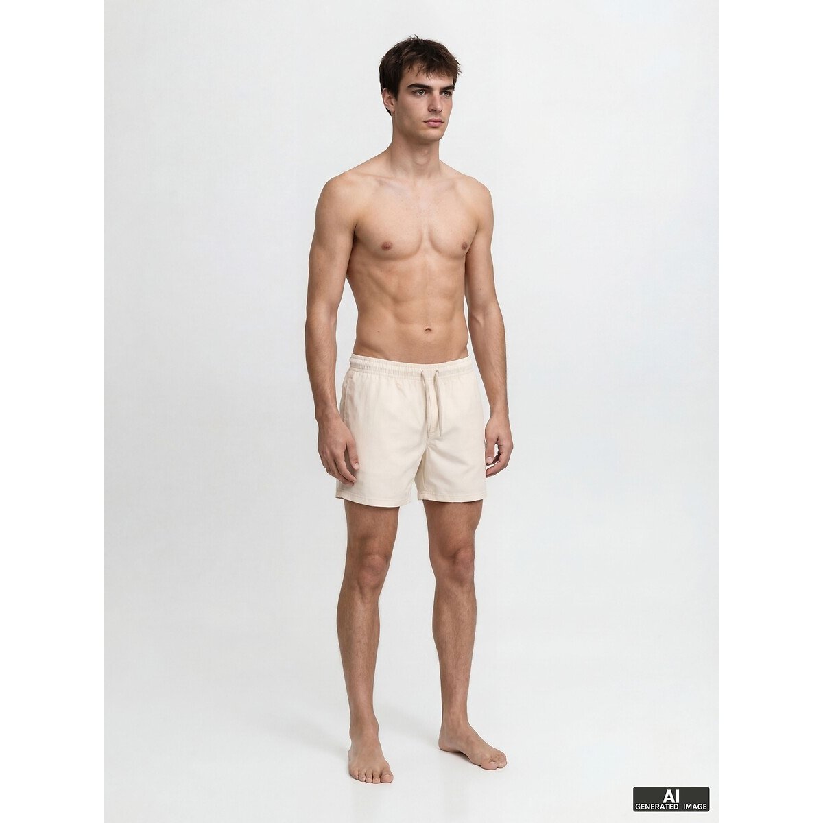 Short de bain avec badge crème, JACK & JONES