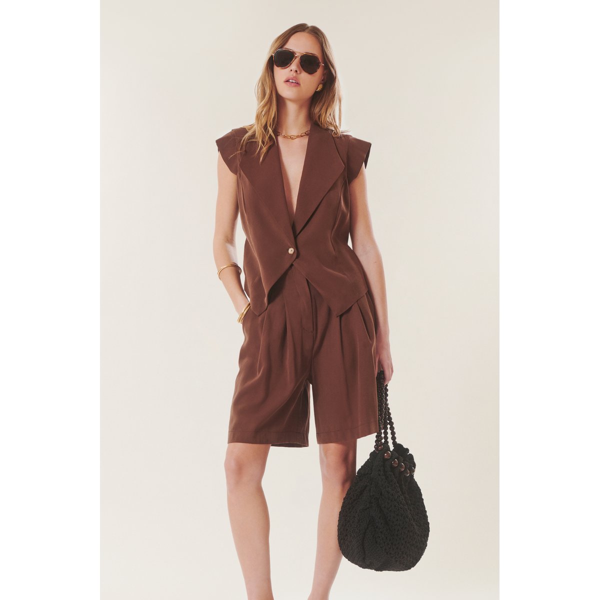 Veste tailleur fluide ALIDA marron, BENOA
