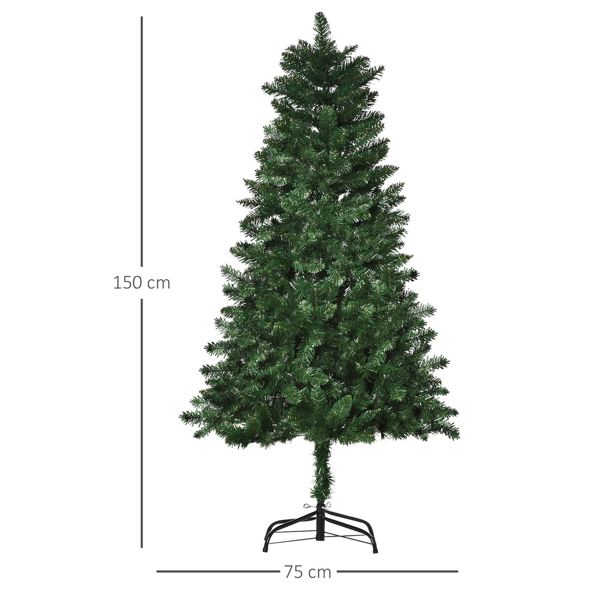 Sapin de Noël PVC Vert vert, HOMCOM