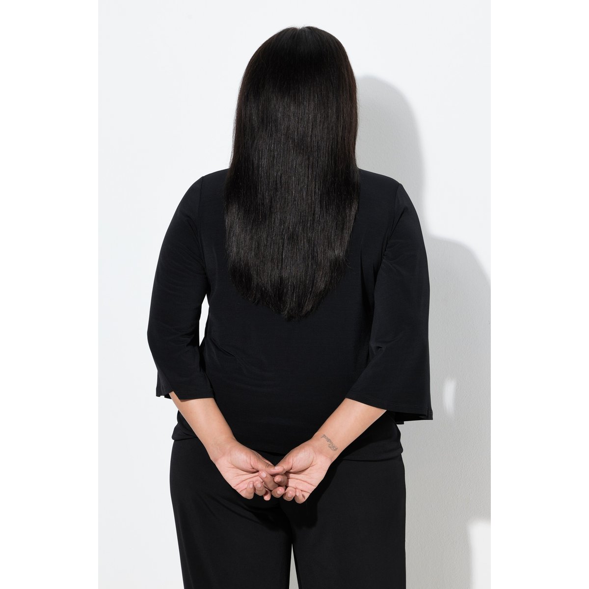 T-shirt à effet cache-cœur noir, ULLA POPKEN