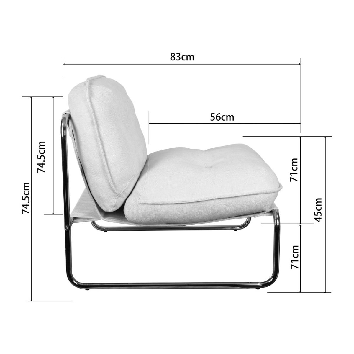 Fauteuil en tissu pieds chrome- BASIL jaune moutarde, DRAWER