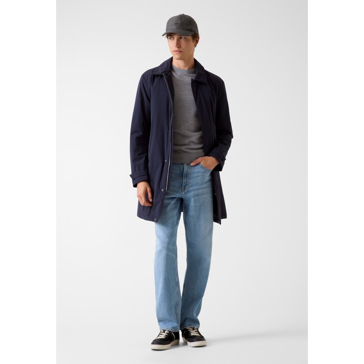 Trench Élégant bleu foncé, GUESS