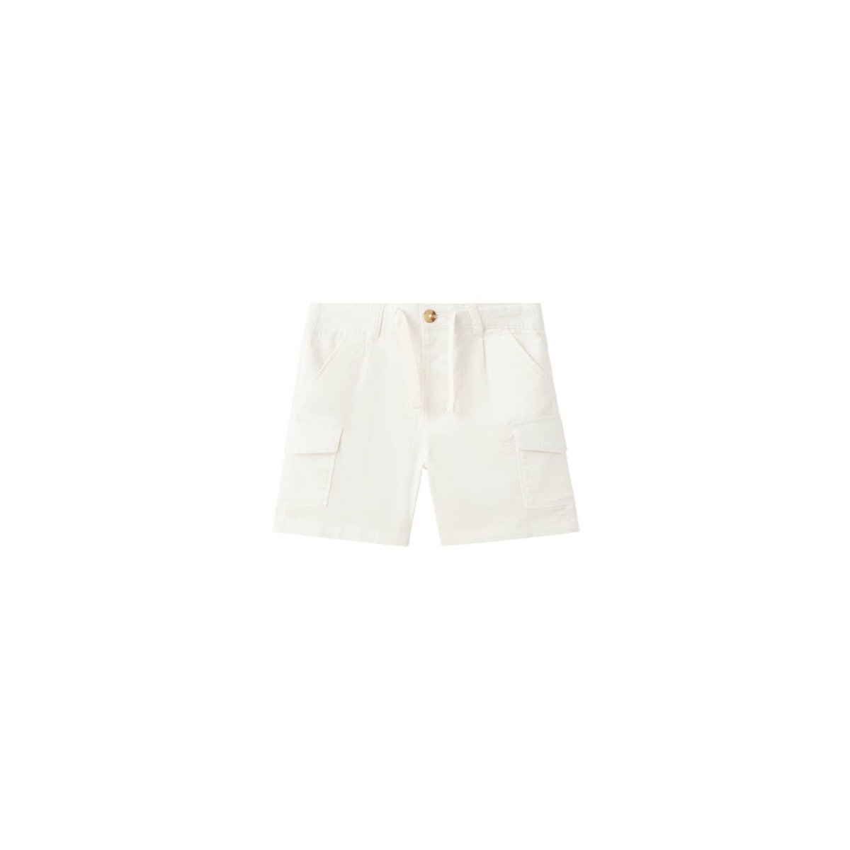 Bermuda cargo coton lin blanc cassé, MANGO BABY