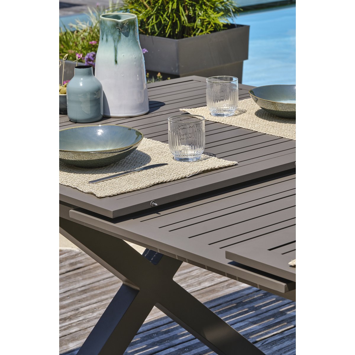Table de jardin en aluminium FLORIDE quartz, DCB GARDEN