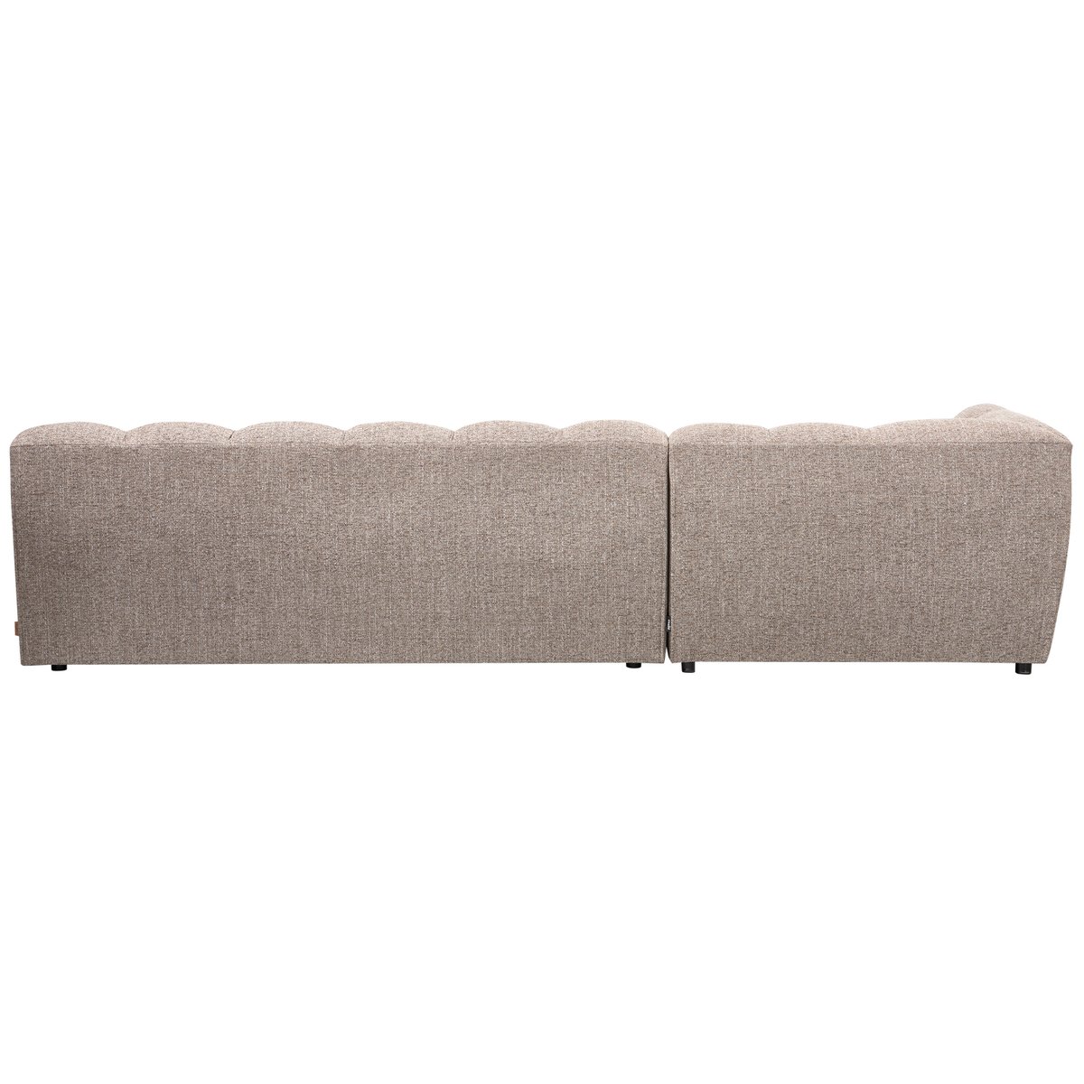 Canapé d'angle gauche avec meridienne en tissu tissé ALLURE marron, WOOOD