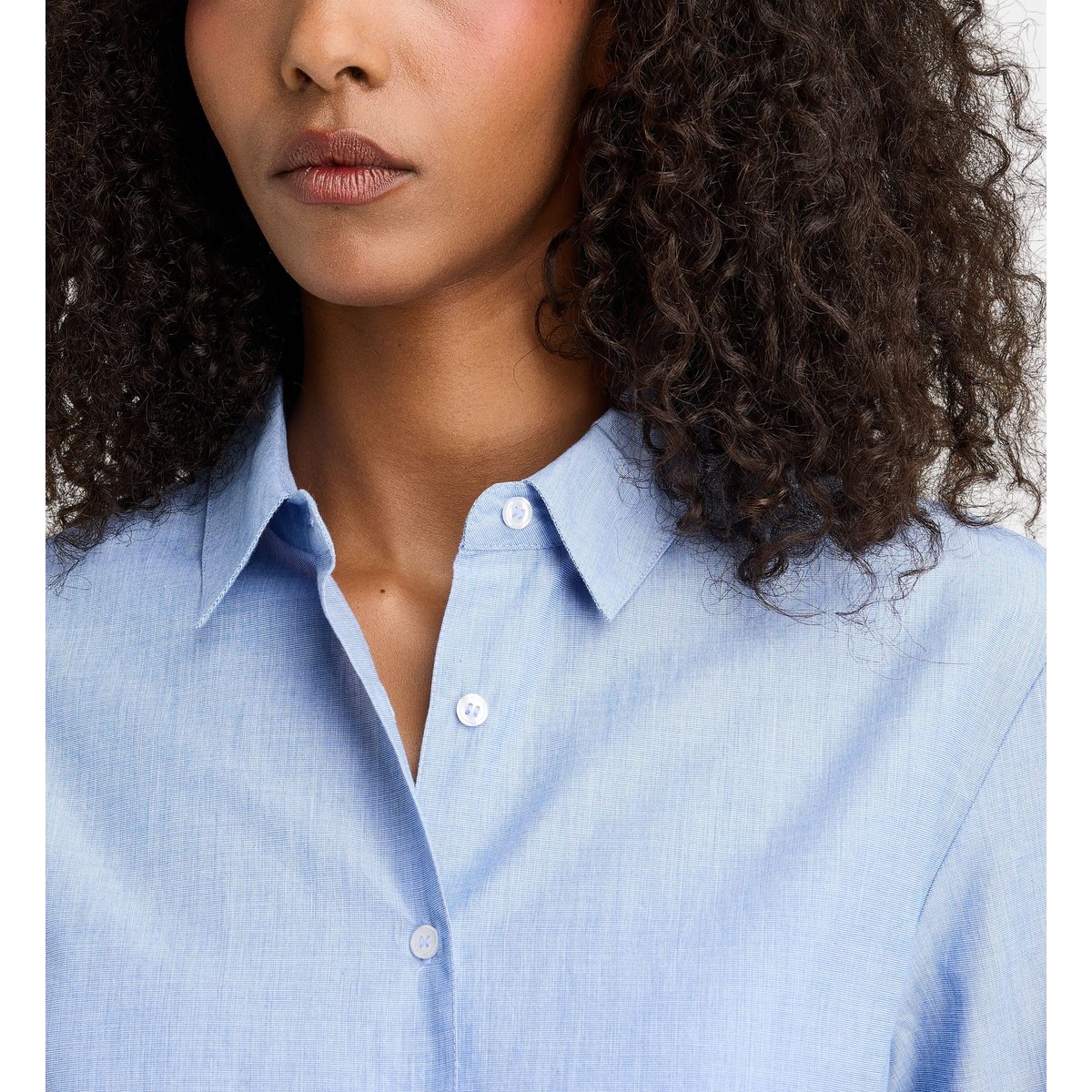 Chemise droite padras fil à fil de coton bleu clair, JODHPUR