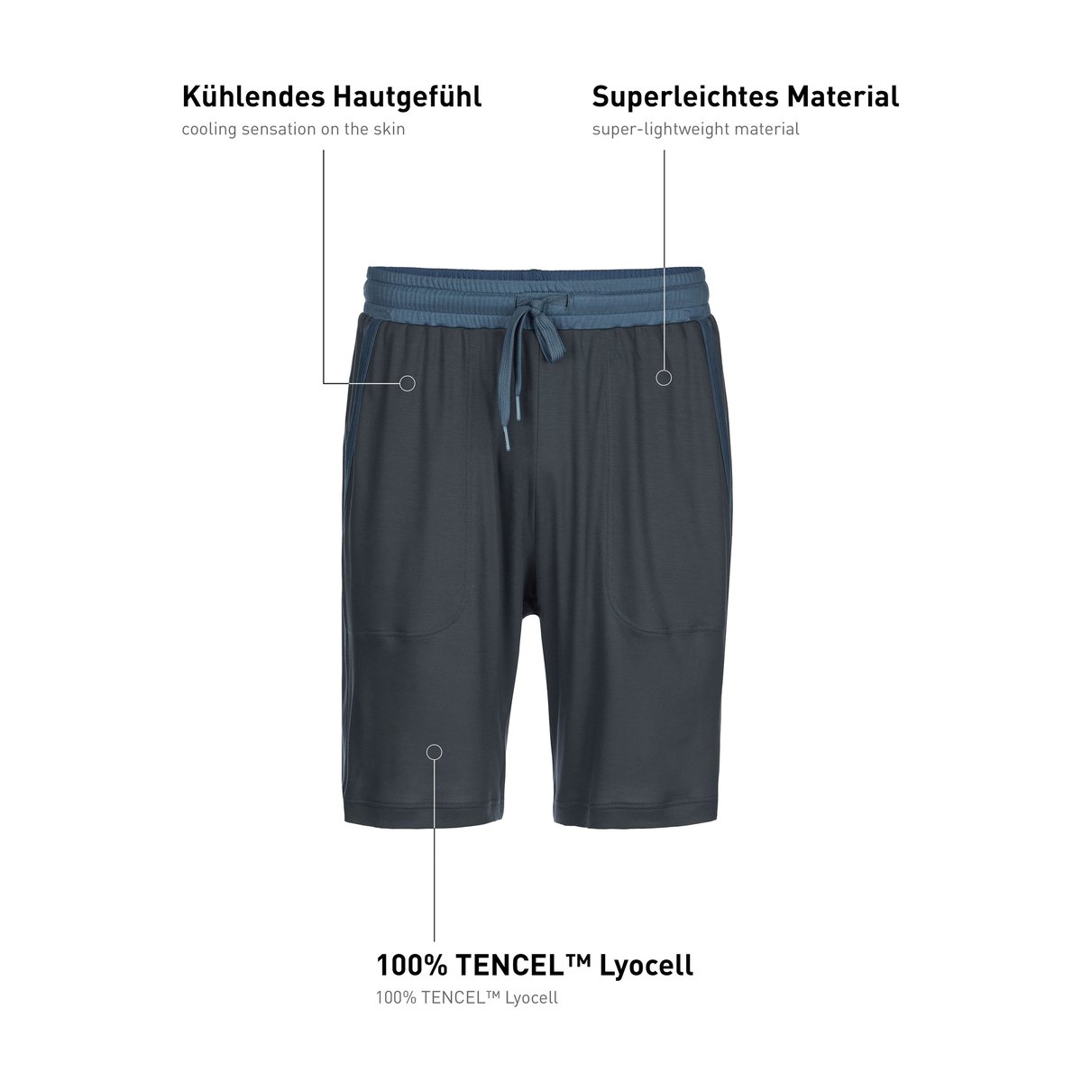 Bermuda Lyocell DEEPSLEEPWEAR COOLING anthrazit, CALIDA