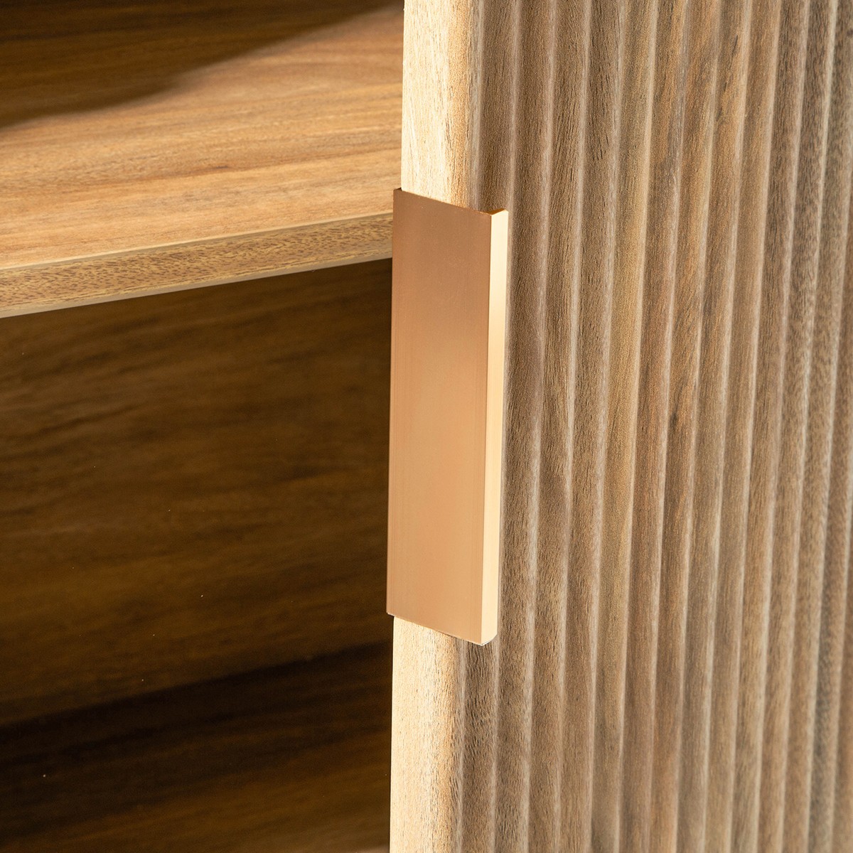 Buffet 4 portes effet chêne - ACHILLE bois clair, CALICOSY