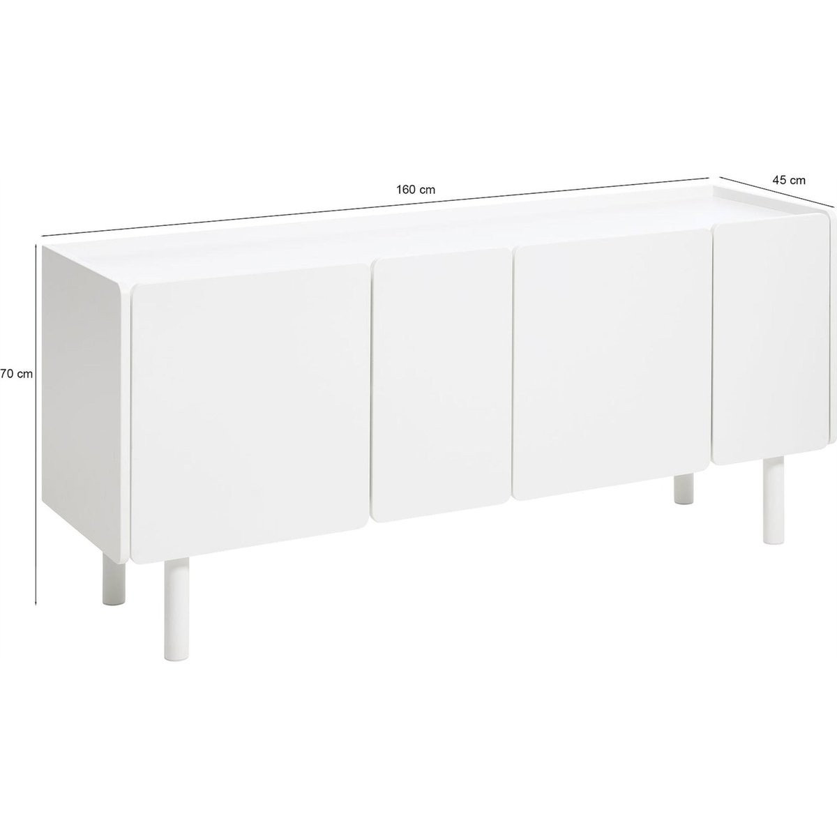 Buffet en bois collection CAVELLA blanc ral 9003, RECOLLECTION