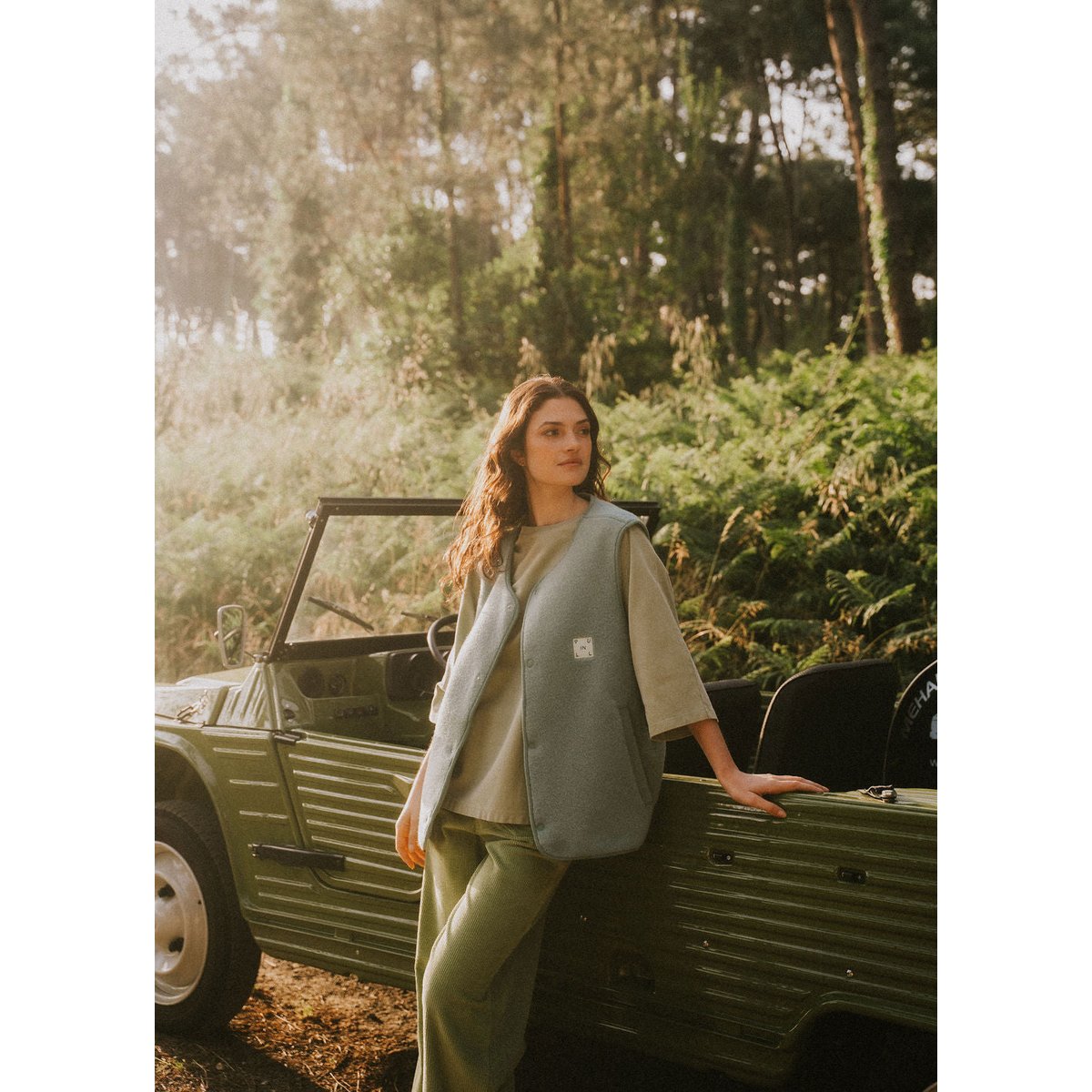GILET SANS MANCHE BLUE vert d'eau, PULLIN