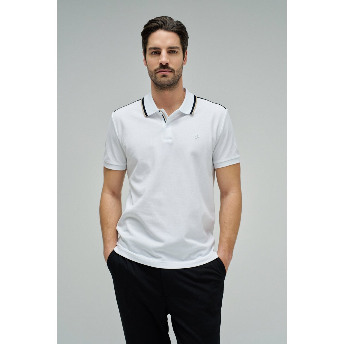 POLO AVEC BRANDING blanc, SALSA JEANS