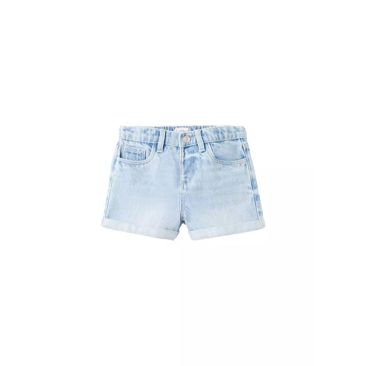 Short en jean à revers bleu clair, MANGO BABY