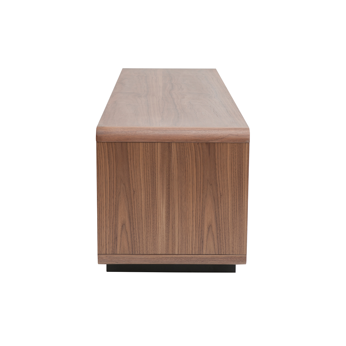 Meuble TV vintage en bois foncé noyer et métal noir L160 cm JAKO noyer, MILIBOO