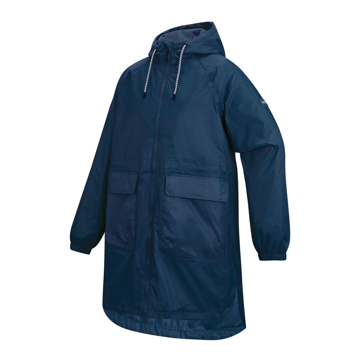Veste longue imperméable à capuche BRINDEL PACK-IT bleu marine, REGATTA