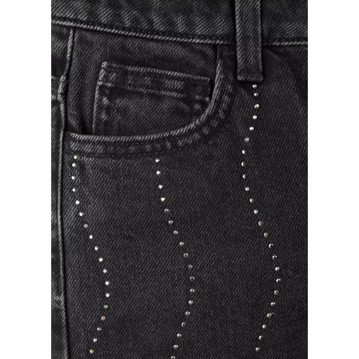 Jean wide leg brillants black denim, MANGO KIDS