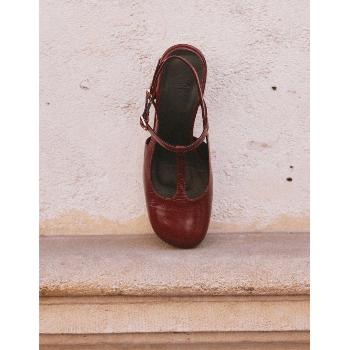 Escarpins RYLA cuir plissé verni bordeaux, ODAJE