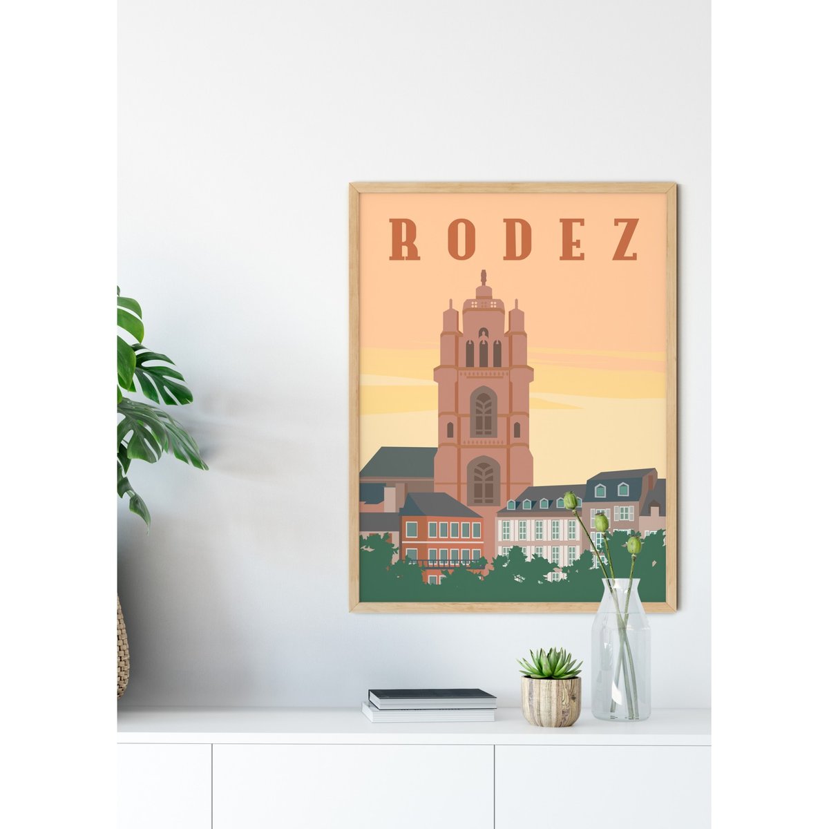 Affiche ville Rodez blanc, L'AFFICHERIE