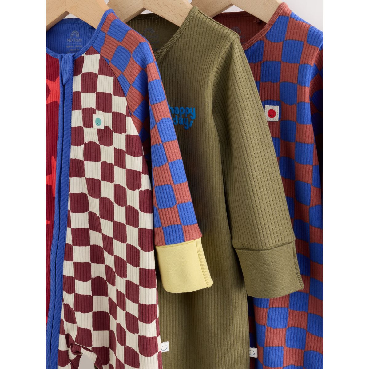 Dors-bien à zip double sens bébé, lot de 3 multi damier, NEXT