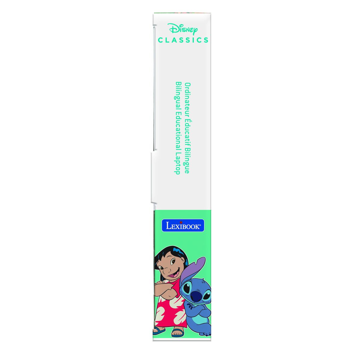 Ordinateur portable éducatif parlant bilingue Stitch- Français/Anglais violet, LEXIBOOK