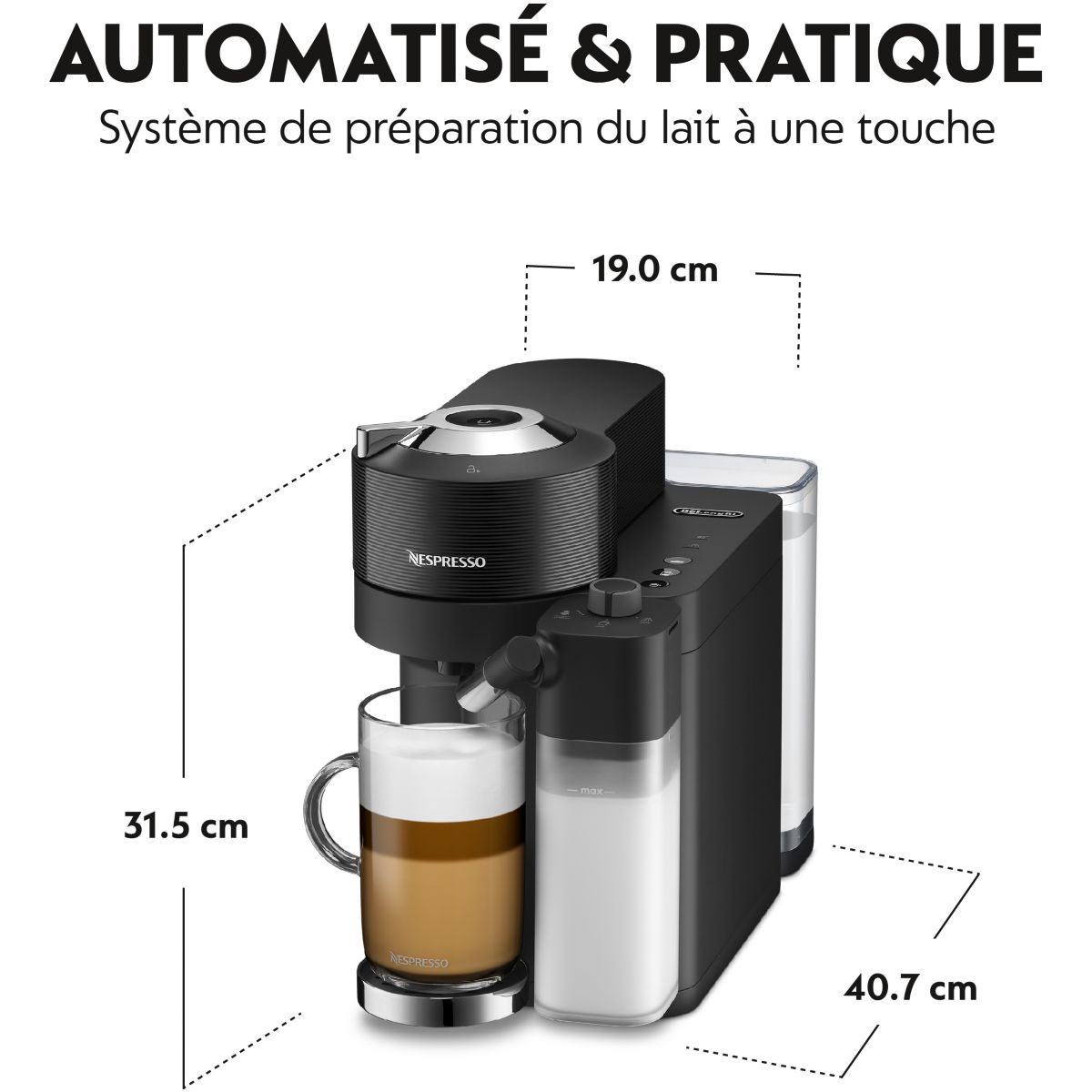 Nespresso One Noire ENV300.B couleur unique, DELONGHI