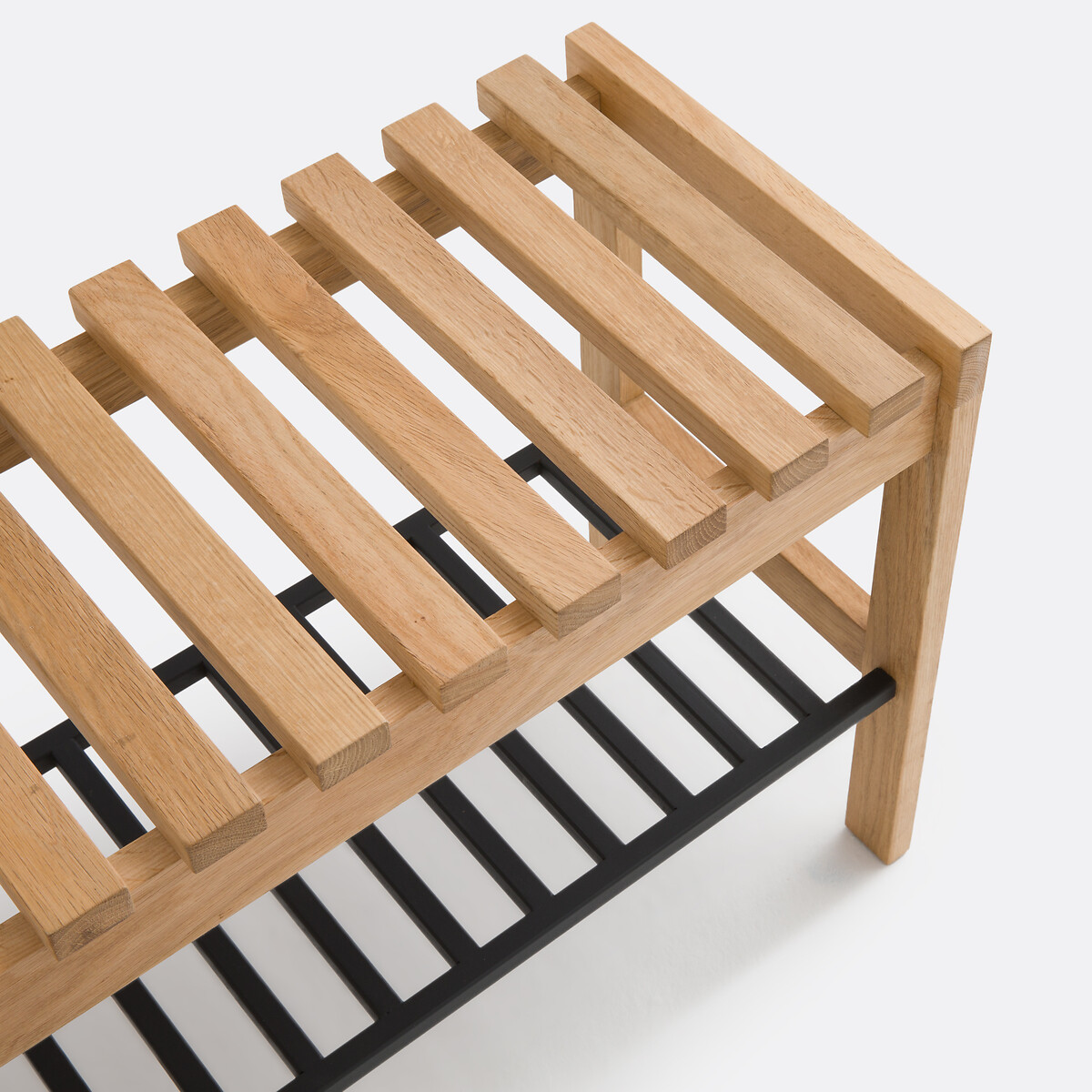Banc chêne massif et métal fer, Kia bois/métal, LA REDOUTE INTERIEURS