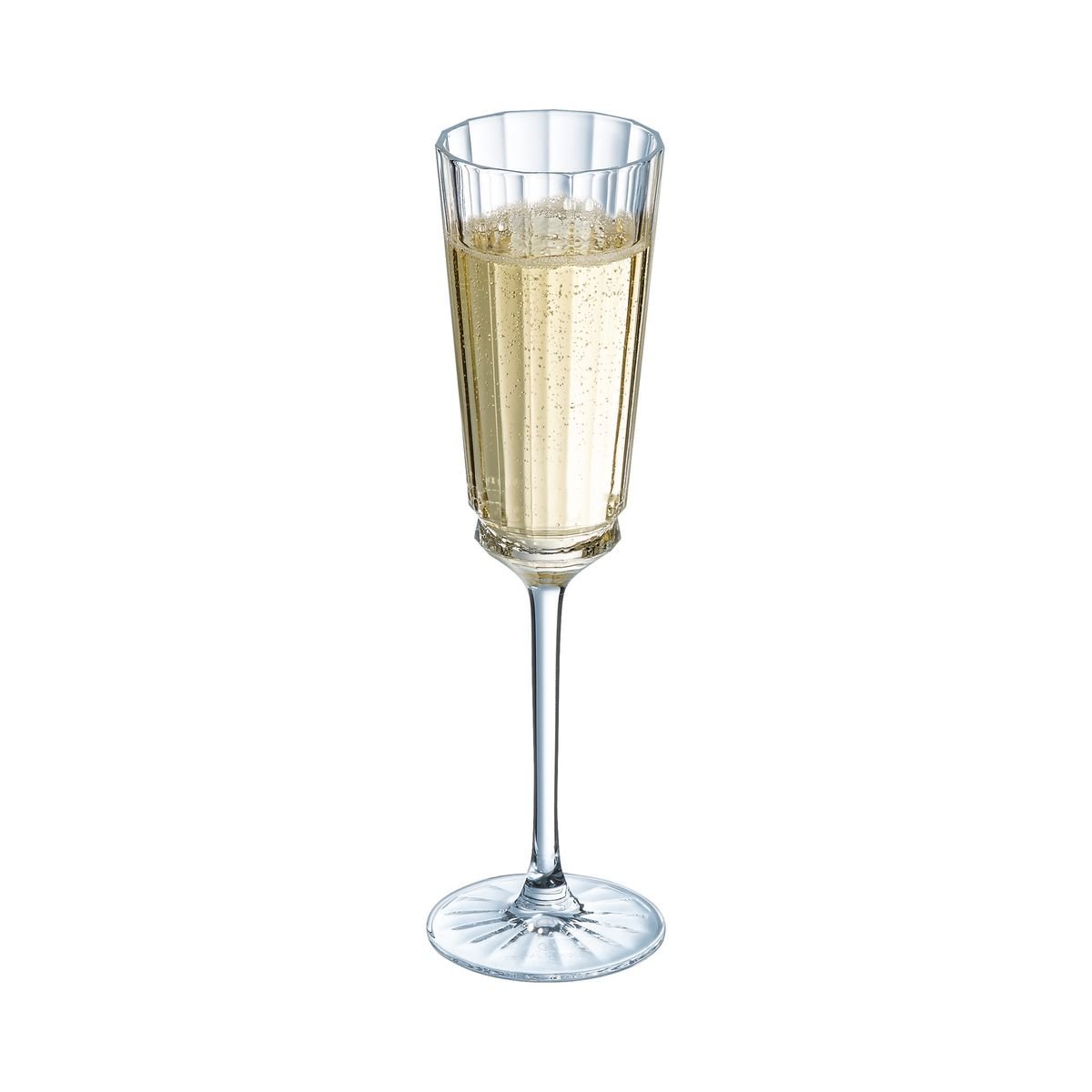 6 flûtes à Champagne 17cl -MACASSAR transparent, CRISTAL D ARQUES