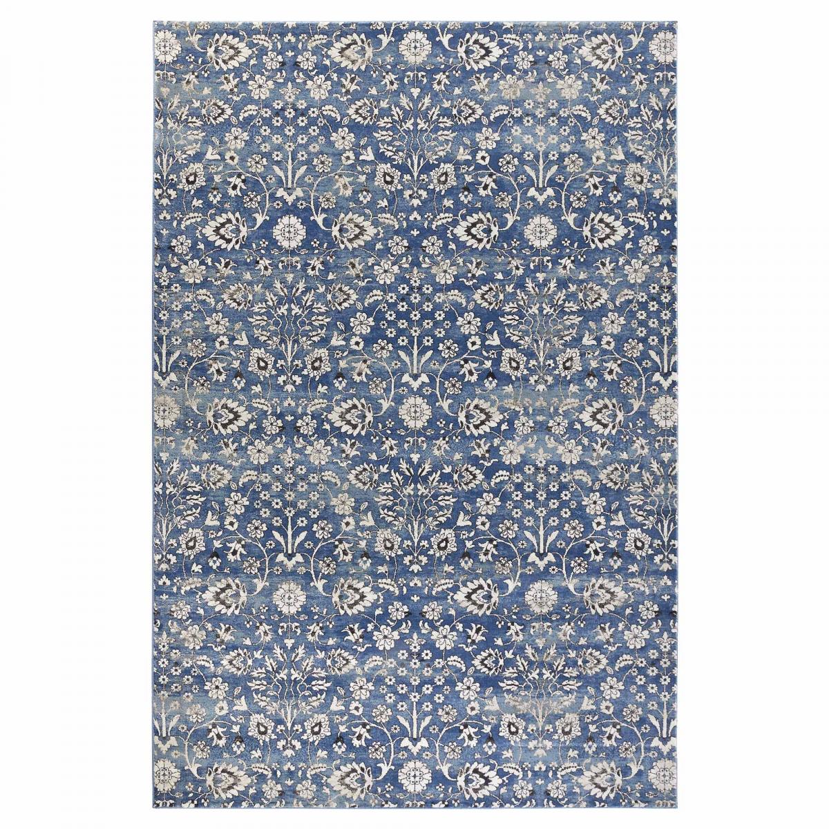 Tapis salon ERNEST Oriental bleu, crème, UN AMOUR DE TAPIS