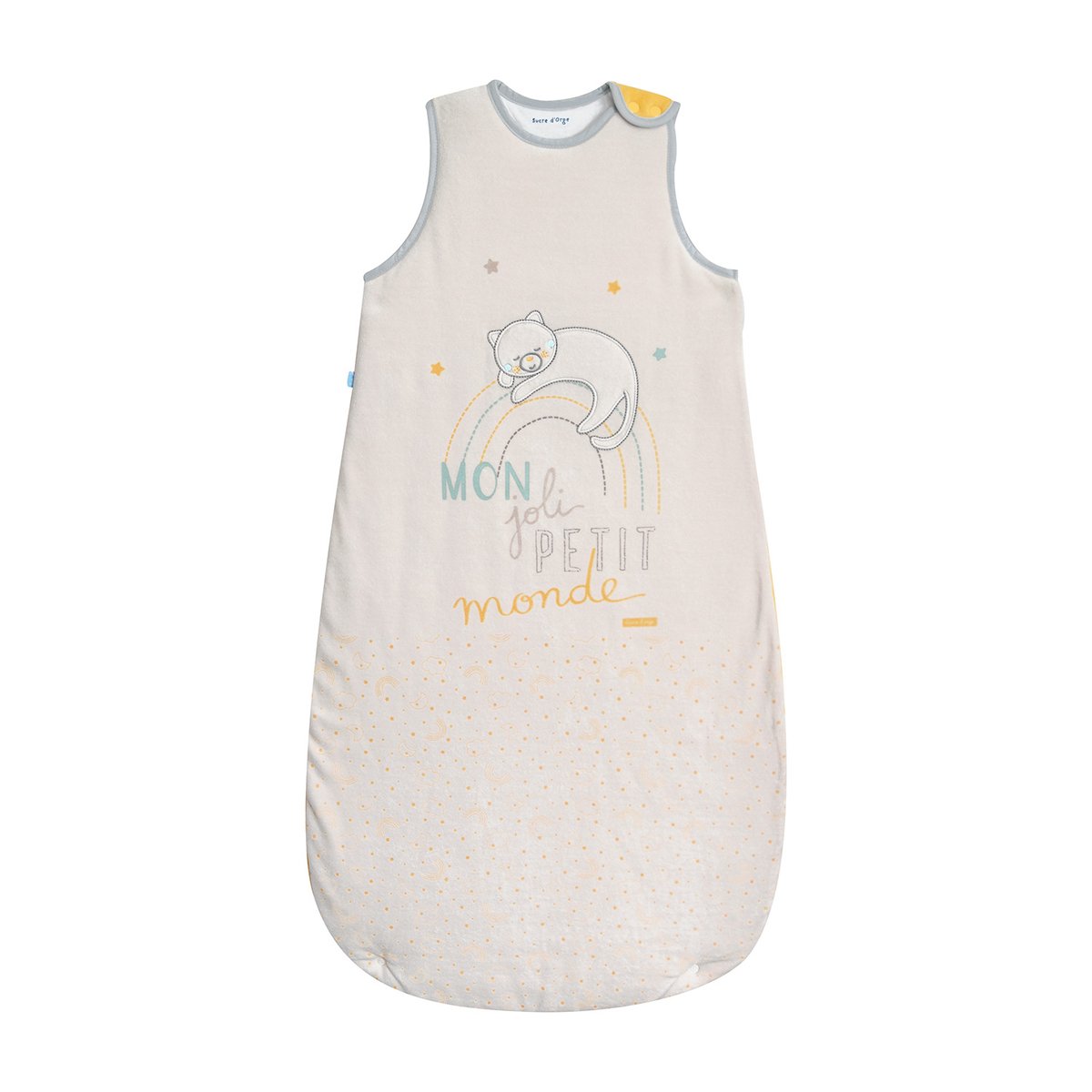 Gigoteuse velours 6/36m elone coton bio beige, SUCRE D'ORGE