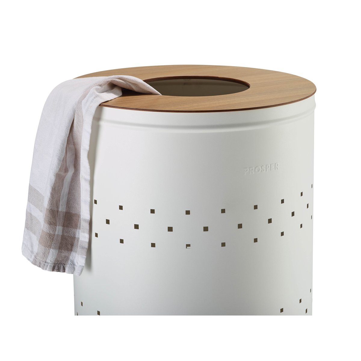 Panier à linge 65L Made in France ARTIK blanc coton, PROSPER