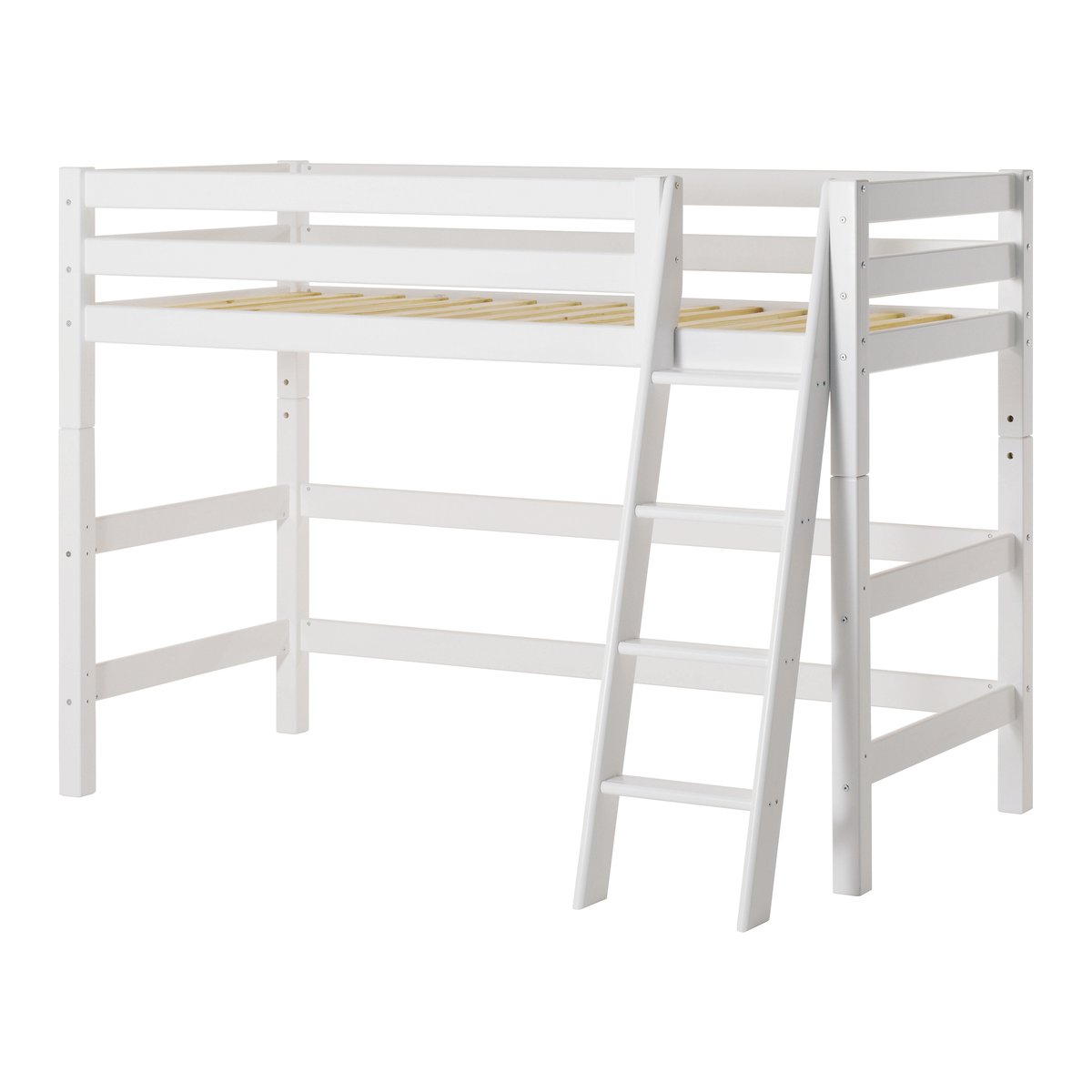 Lit Haut pin massif ECO LUXURY blanc, HOPPEKIDS