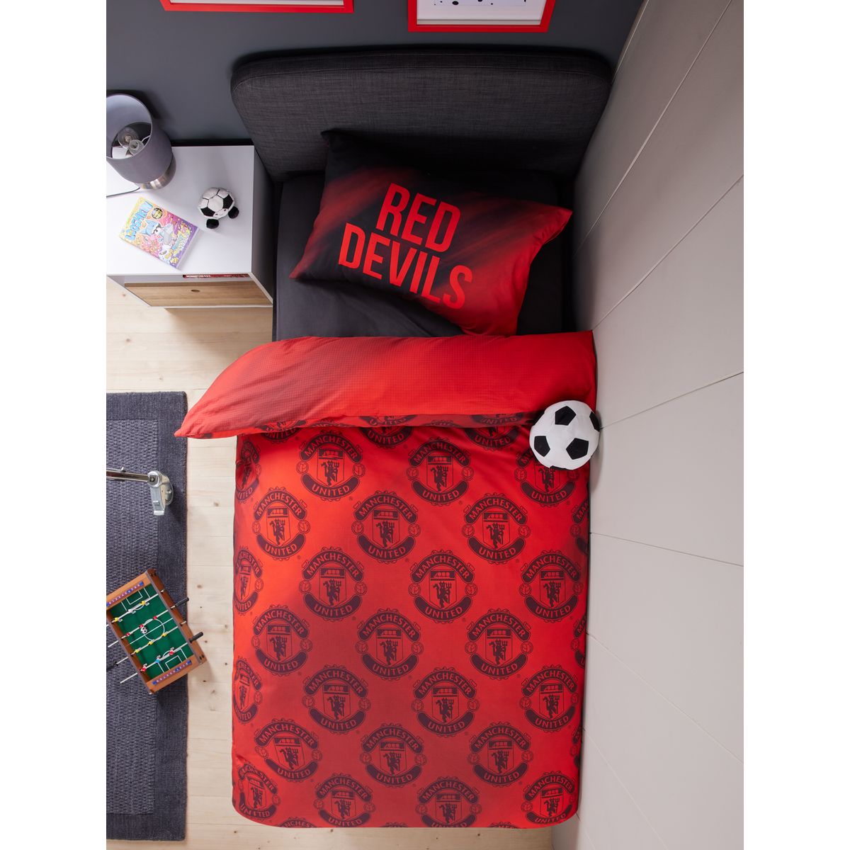 Parure housse de couette en pur coton manchester united rouge, NEXT