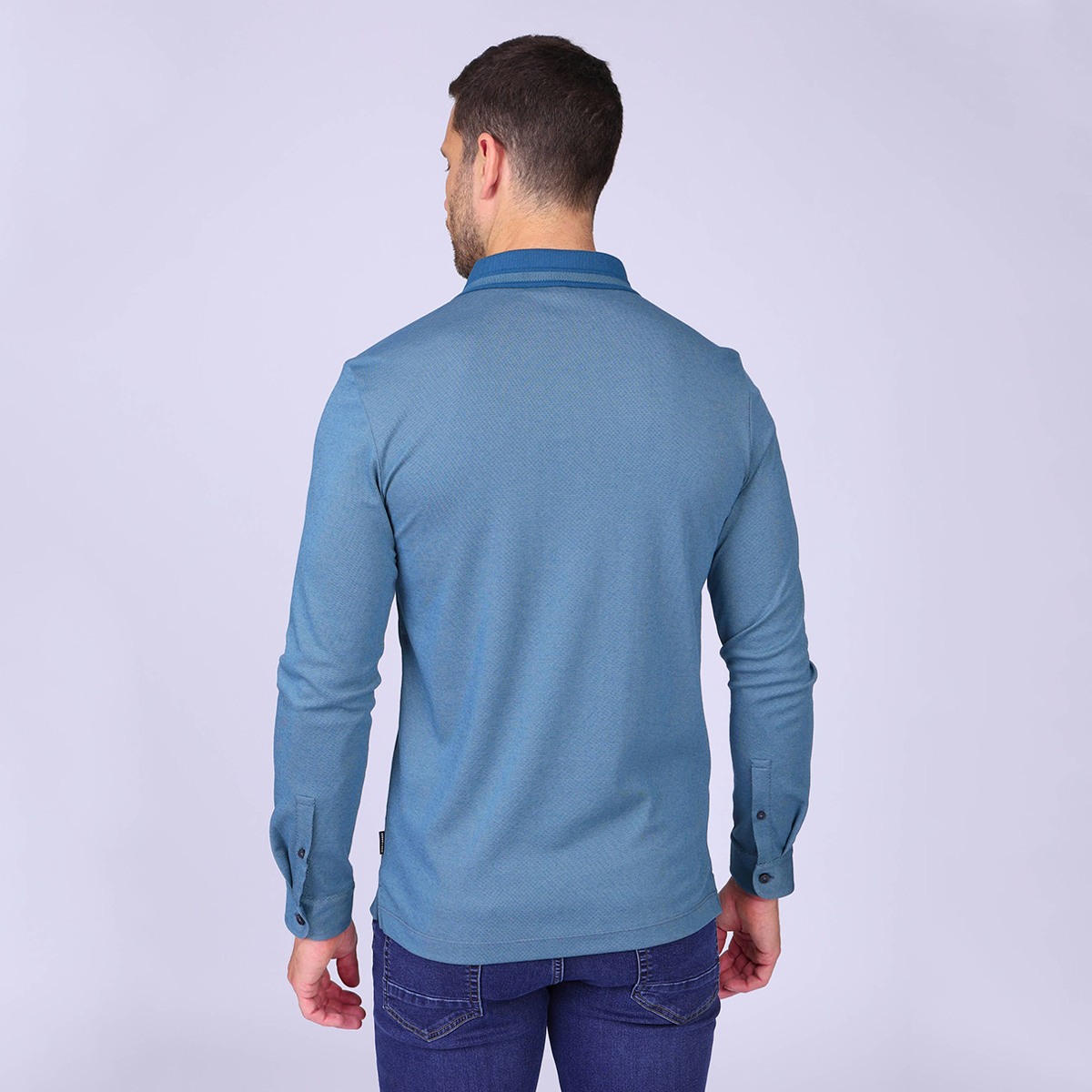 Polo polynosique bleu petrole, MISE AU GREEN