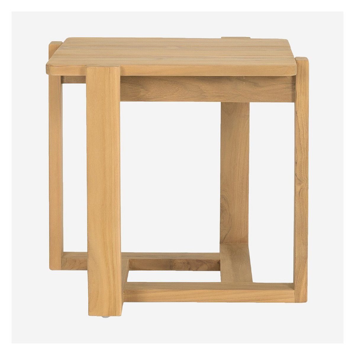 Table d’appoint de jardin en teck massif CALVIA naturel clair, HABITAT
