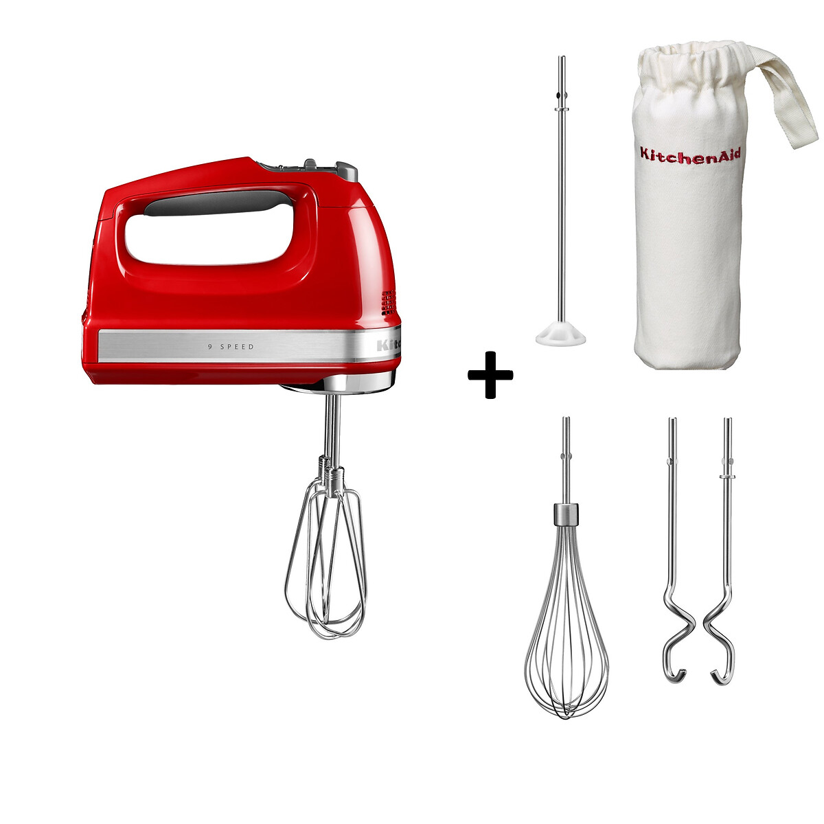 Batteur 9 vitesses 5KHM9212EER rouge, KITCHENAID