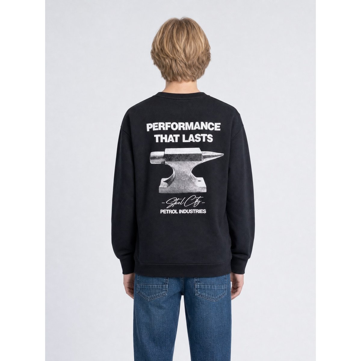 Sweat à motif steelhill noir deep black, PETROL INDUSTRIES