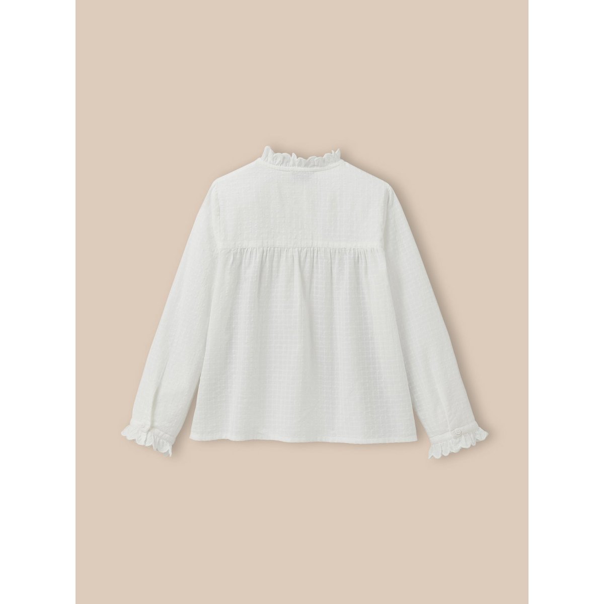 Chemise avec froufrou ecru, CYRILLUS