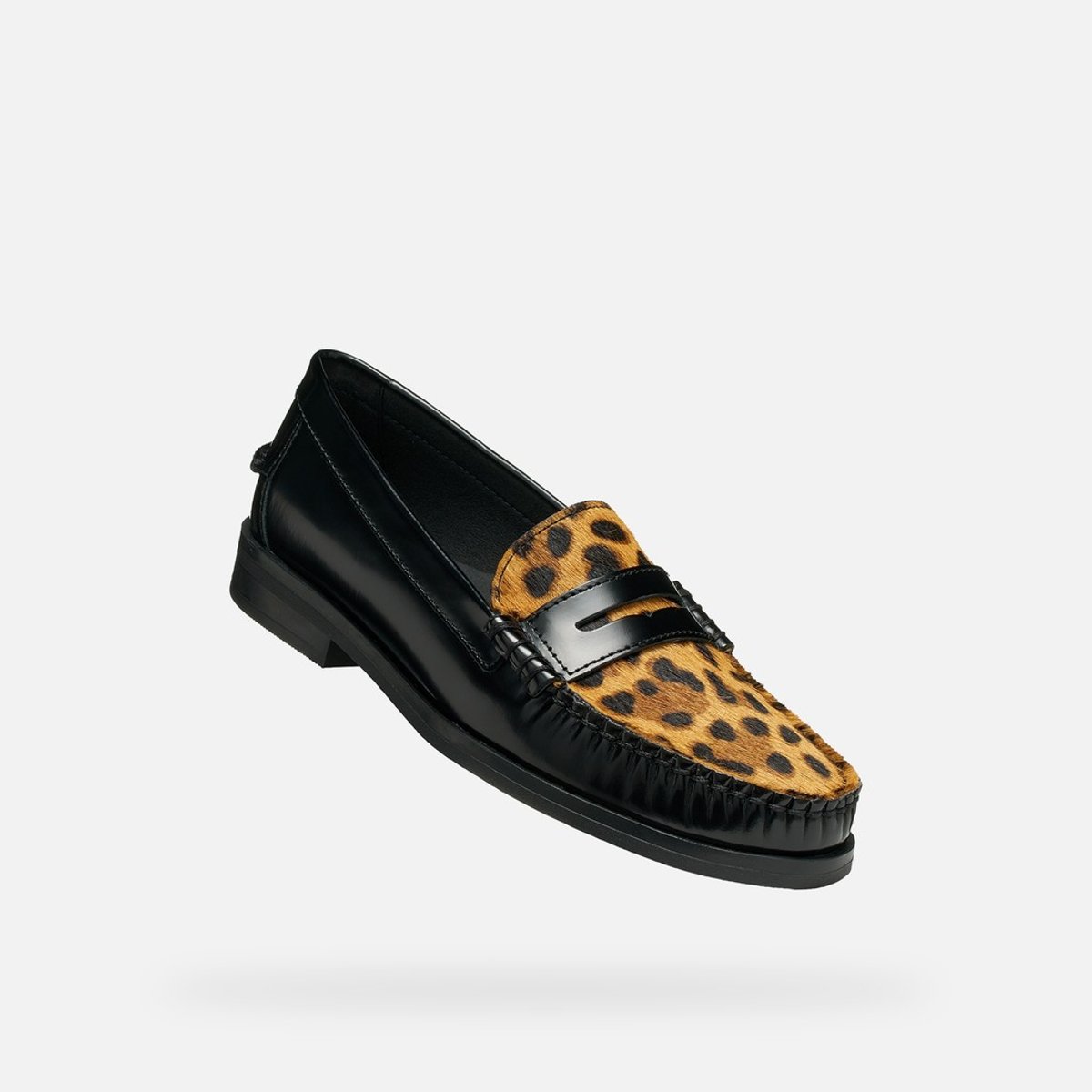 Mocassins en cuir, NOEMEN noir/cognac, GEOX