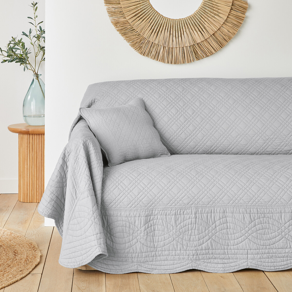 Boutis matelassé coton, Scenario gris perle, LA REDOUTE INTERIEURS