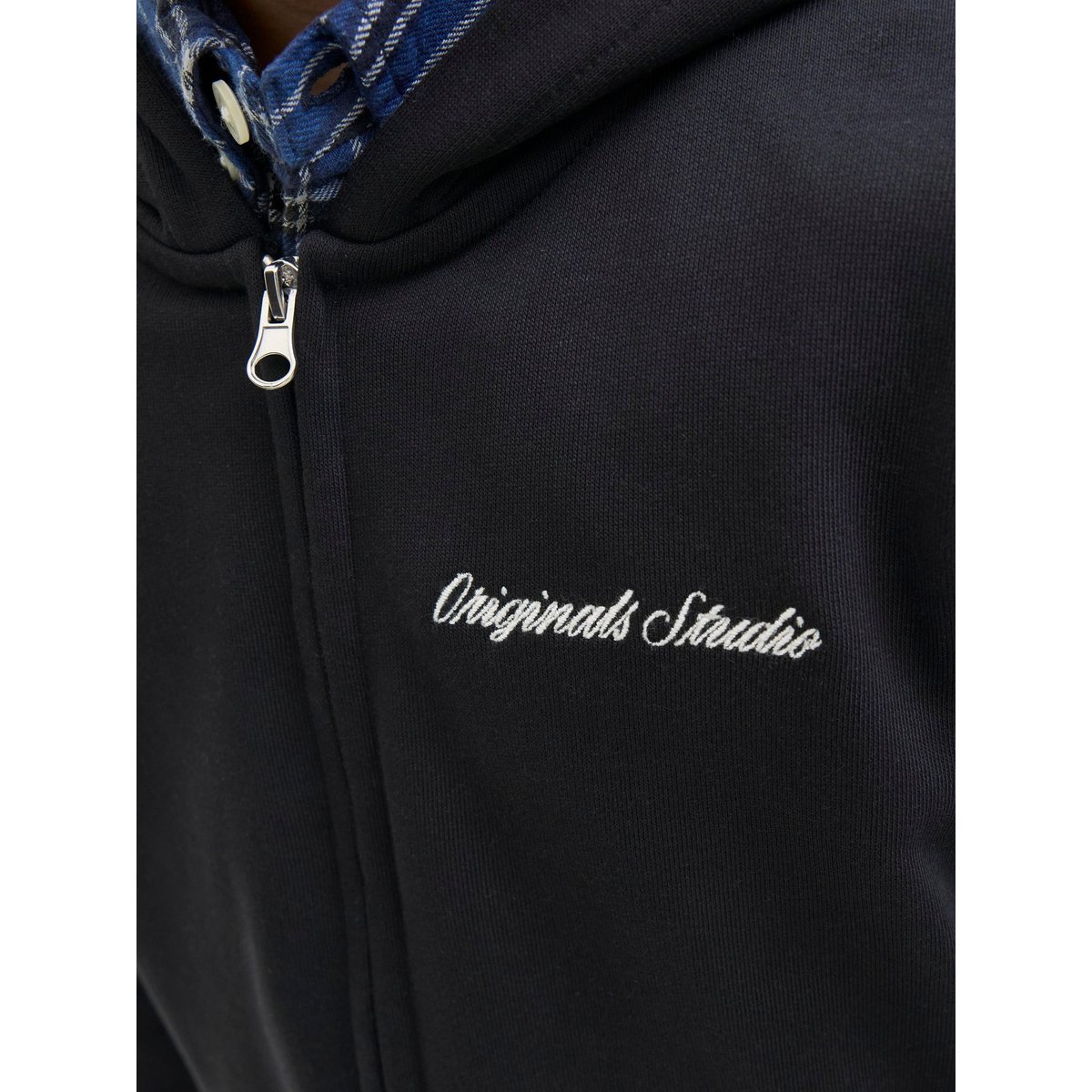 Sweat À Capuche Zippé noire - black, JACK & JONES JUNIOR